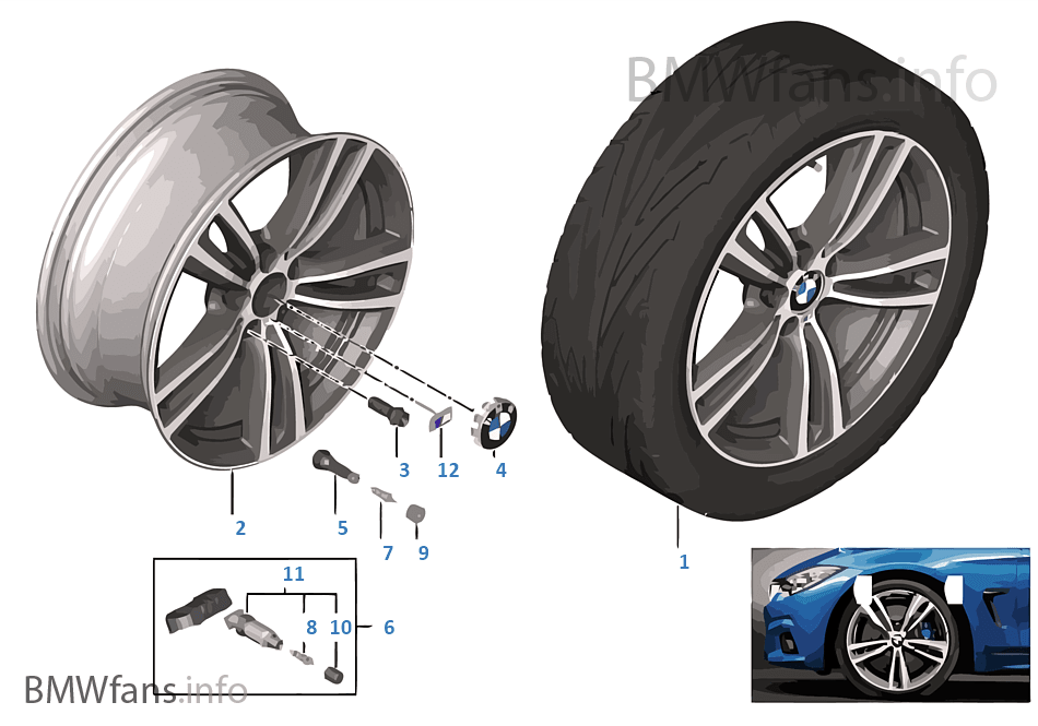 BMW 輕質鋁合金輪輞 M 雙輪輻 442 - 19''