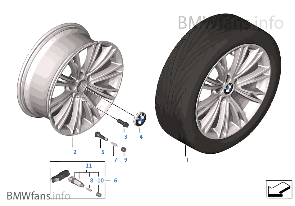 BMW 輕合金輪輞 個性化 V 型輪輻 626