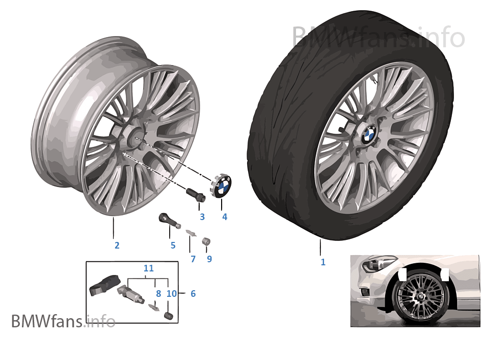BMW 輕質鋁合金輪輞 徑向輪幅 388 - 18''