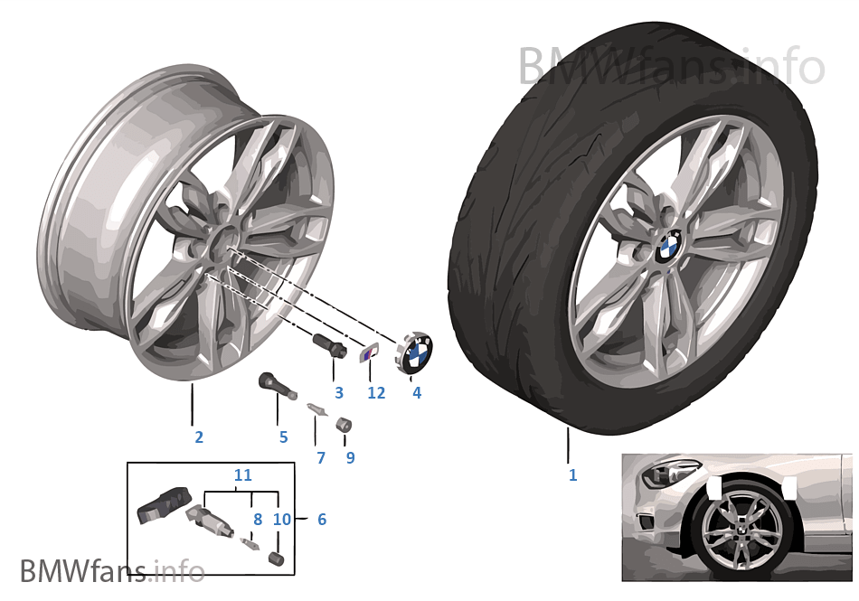 BMW 輕質鋁合金輪輞 M 雙輪輻 436-18''