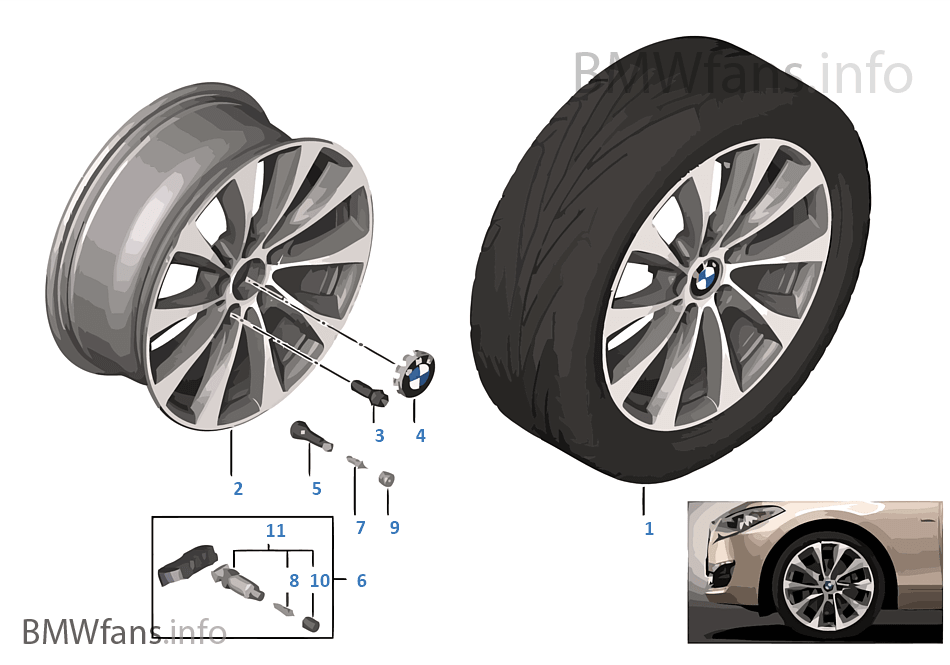 BMW 輕質鋁合金輪輞 V 型輪輻 387 - 18''