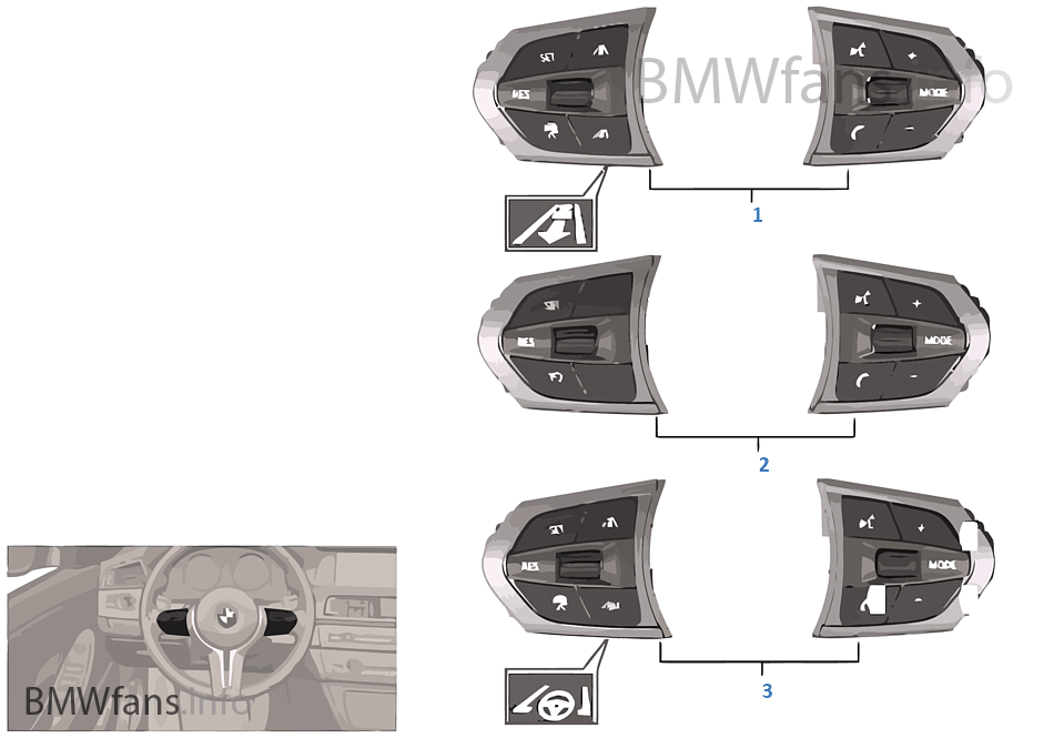 Switch, st. wheel, multifunction M-Sport