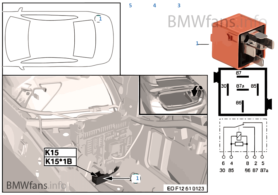 Relay for rear-window drive K15