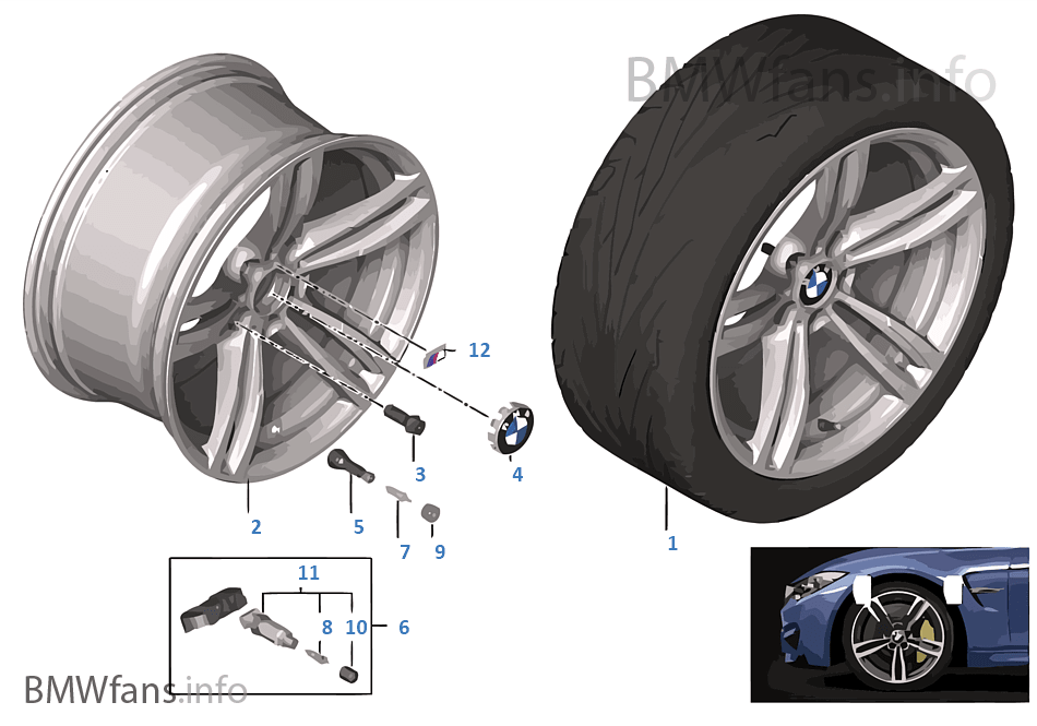 BMW 輕質鋁合金輪輞 M 雙輪輻 437M - 19''