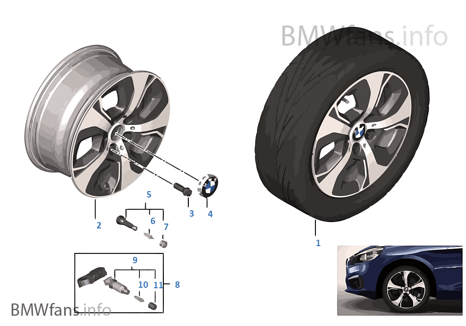 BMW 輕質鋁合金輪輞 渦輪式 472 - 16'