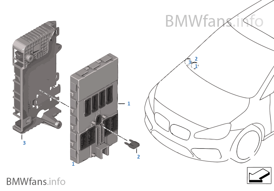 2018 BMW série 2 F46 Gran Tourer Body contrôleur de domaine BDC Module ECU 8796101