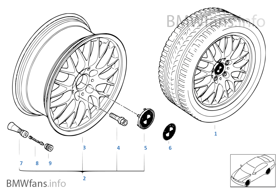 BMW 輕質合金輪輞 十字輪幅 42