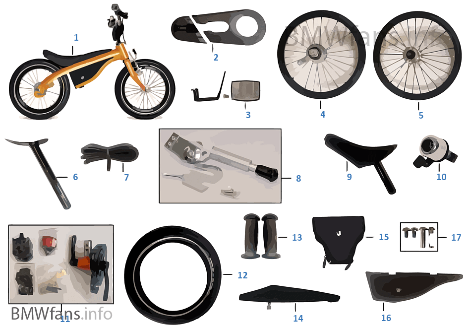 Peças subst. BMW — Kidsbike NF preta