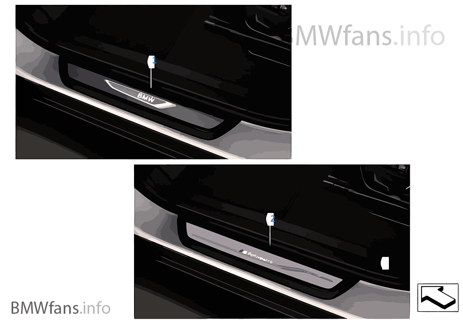BMW LED door sill cover strips