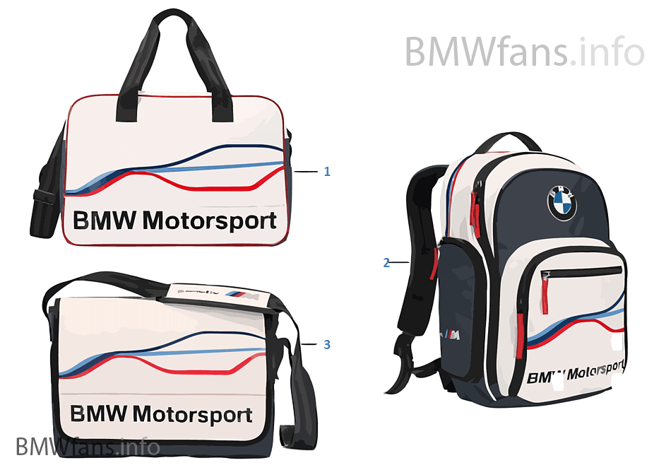BMW Genuine Motorsport Collection Messenger Bag For 15 Laptops White Team Blue 