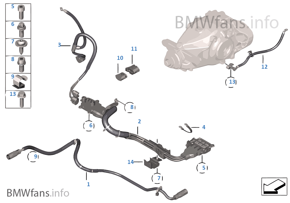 Various wiring harnesses, hybrid
