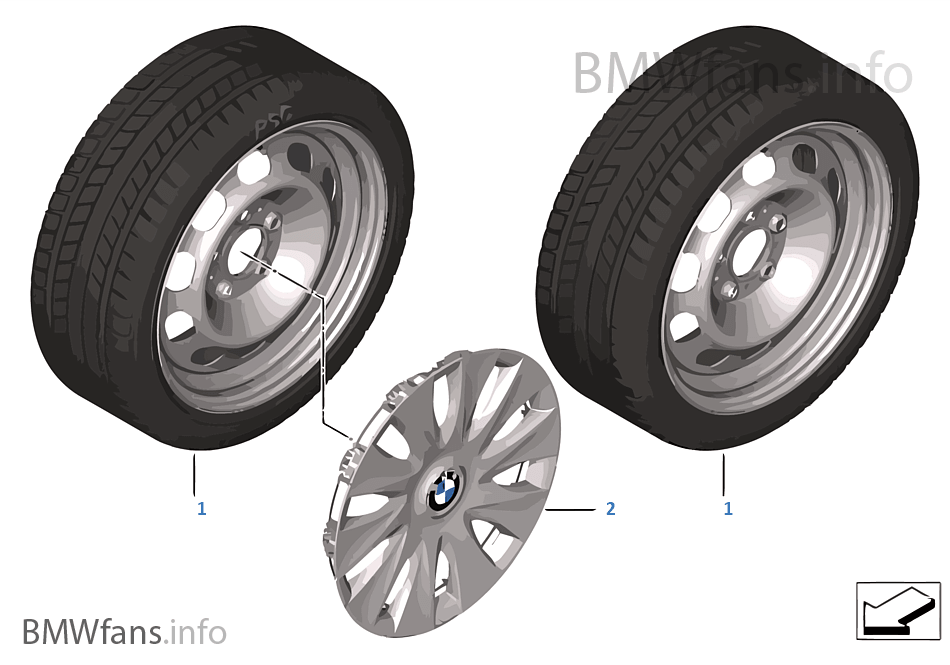Winter wheel/tire, steel