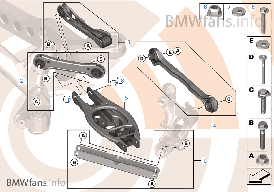 Repair kits for suspension arms/struts