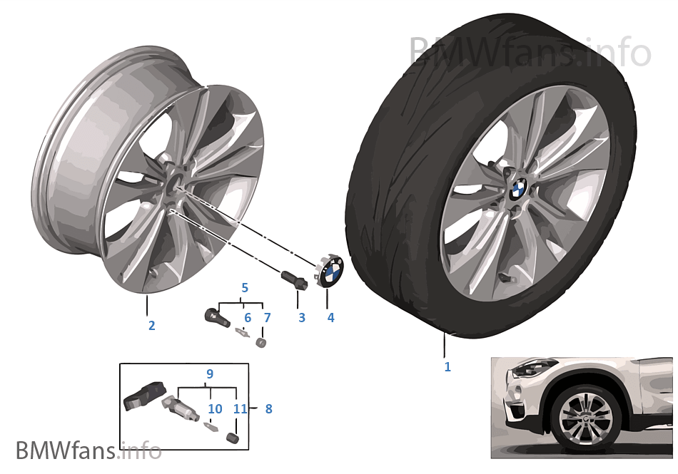 BMW 輕質鋁合金輪輞 雙輪輻 567 - 18''