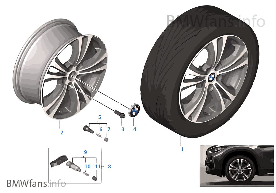 BMW 輕質鋁合金輪輞 雙輪輻 568 - 18''