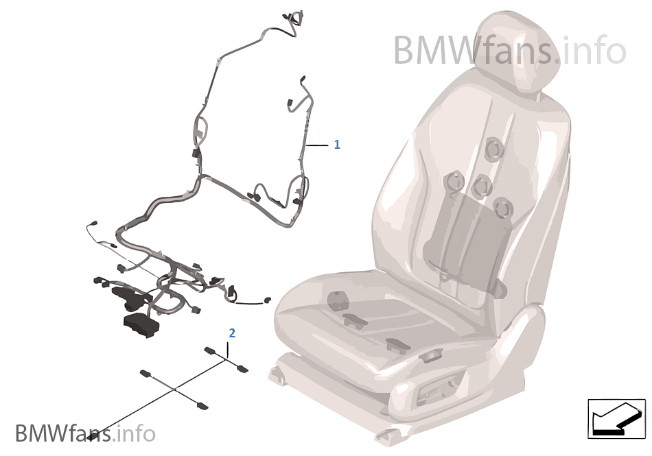 Wiring harness, seat, front