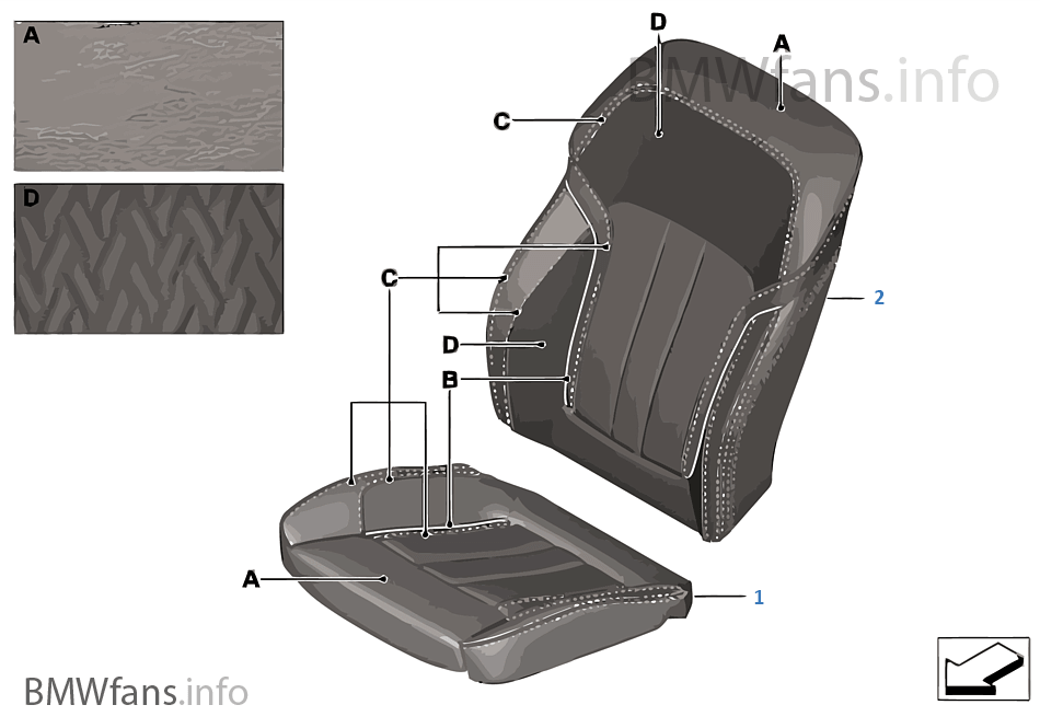 Individual cover, leather comfort seat