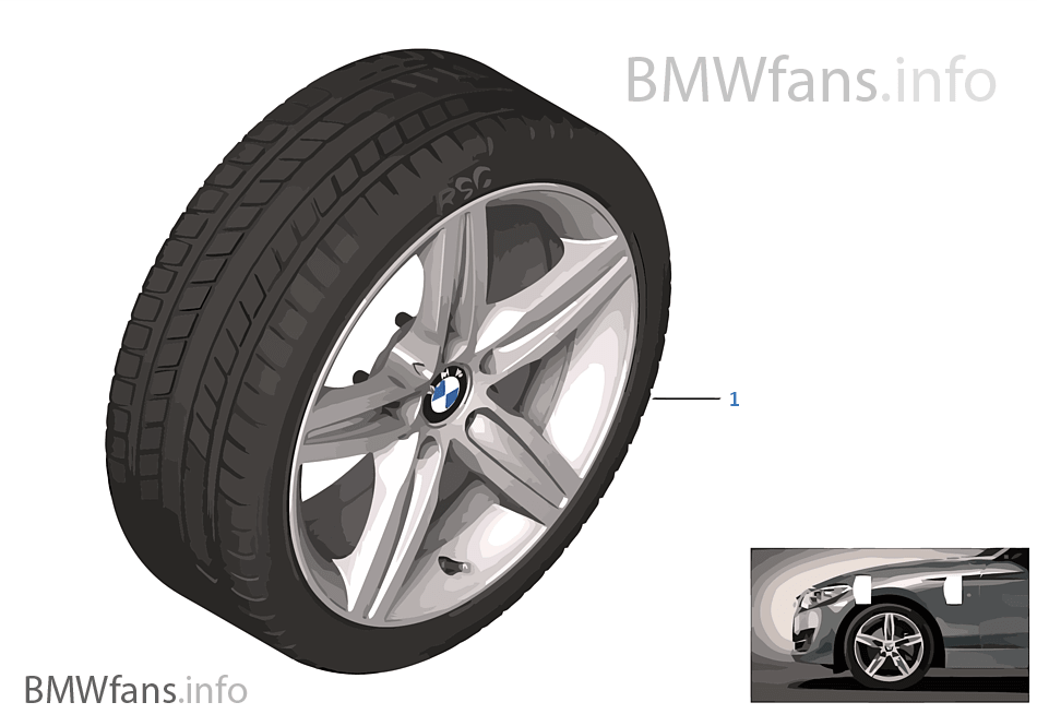 Winter wheel&tire star spoke 379