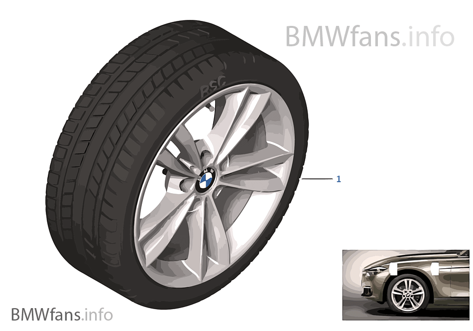 Winter wheel&tire V-spoke 658