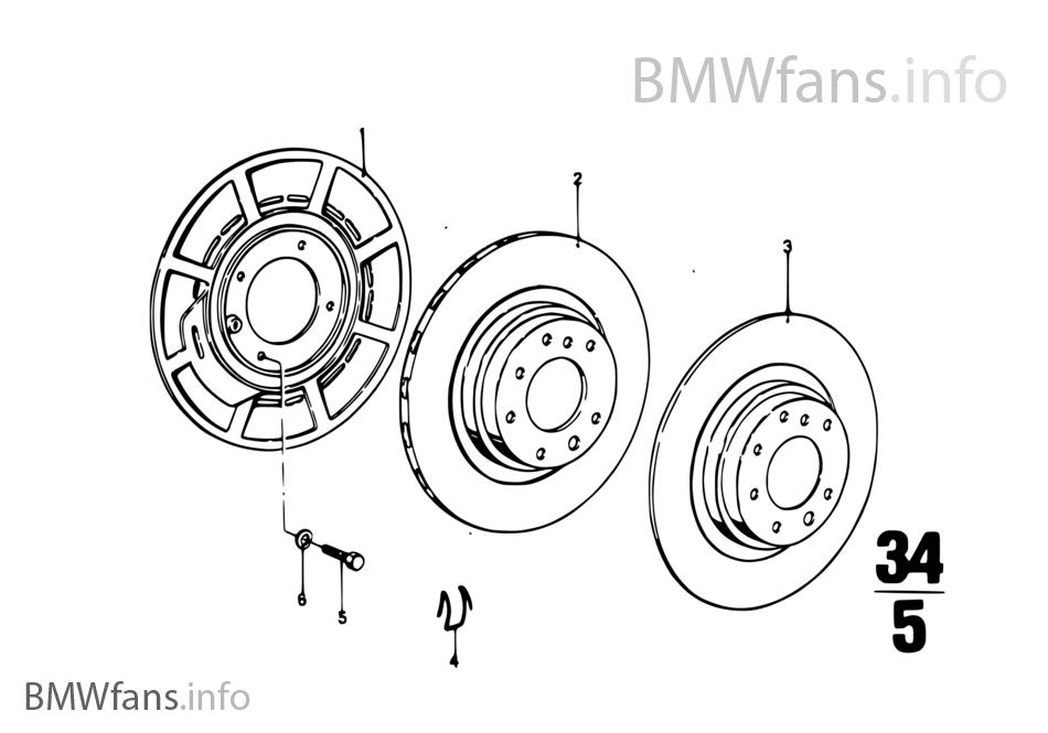 Rear wheel brake / brake disc