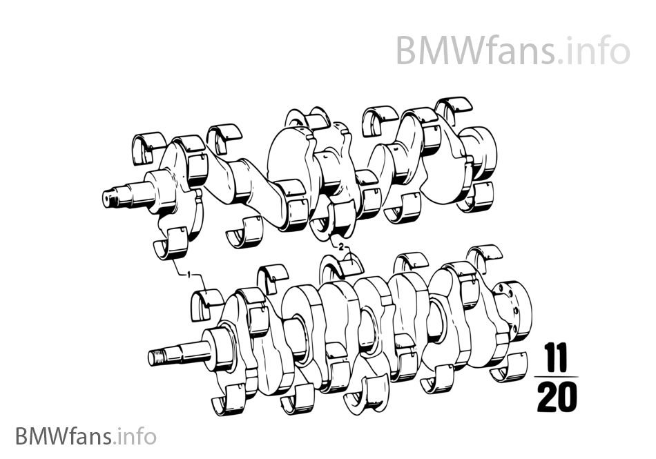 At-crankshaft with bearing shells