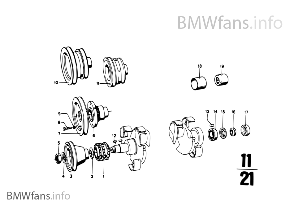 Crankshaft attaching parts