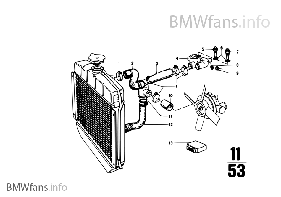 Cooling system — water hoses