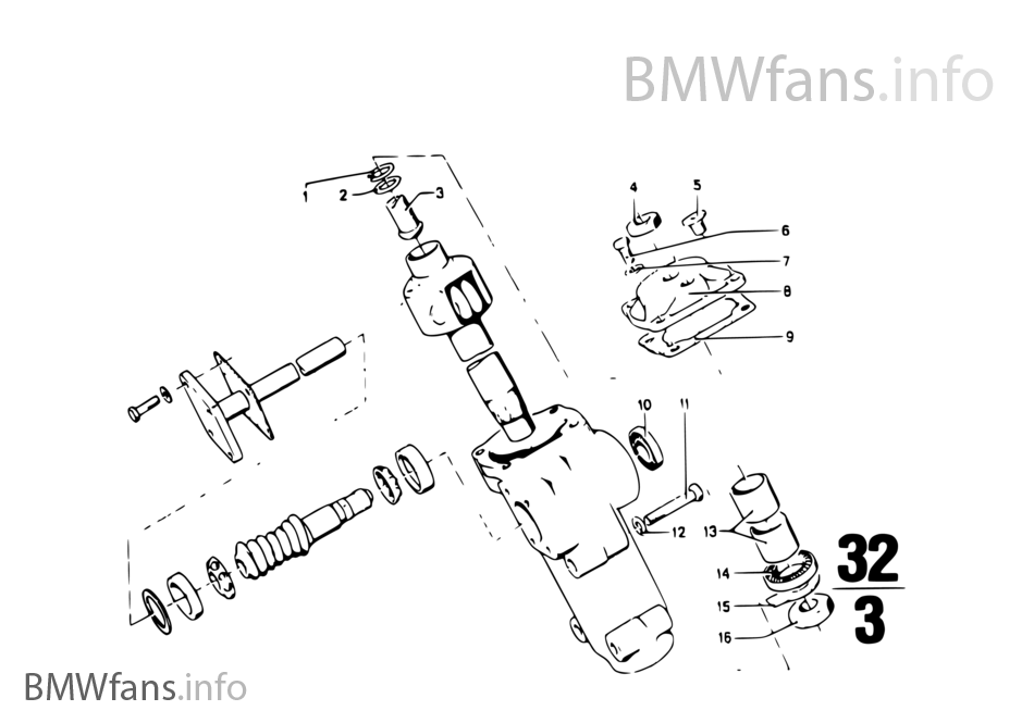 Steering box single components