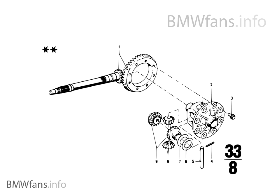 Differential-crown wheel inst.parts