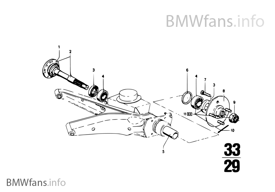 Side shaft/wheel bearings