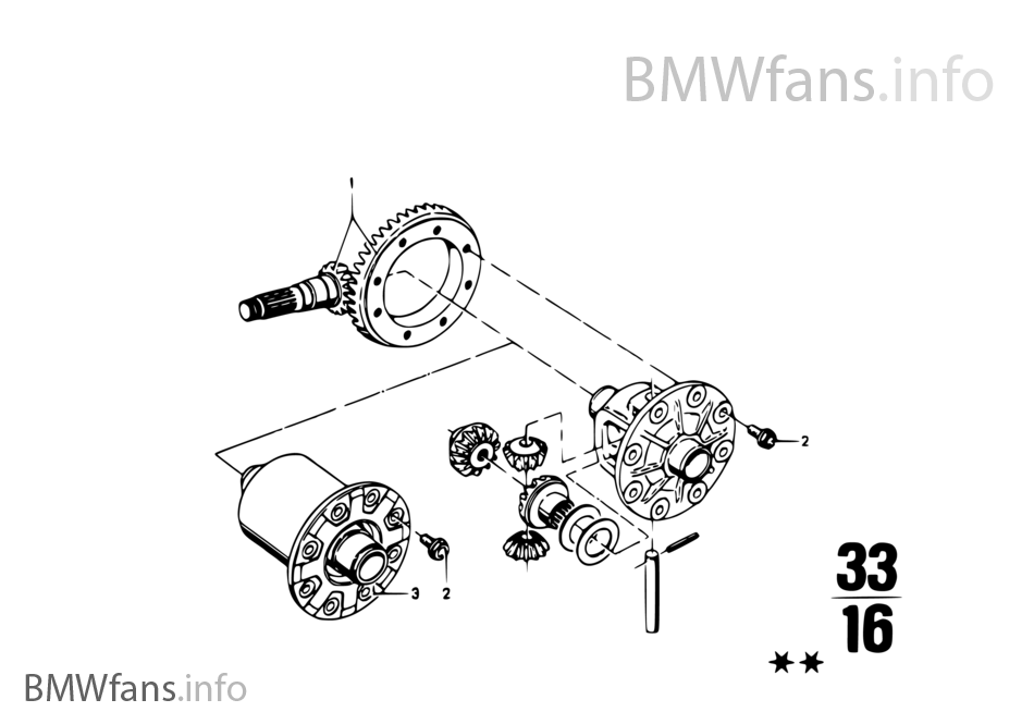 Differential-crown wheel inst.parts