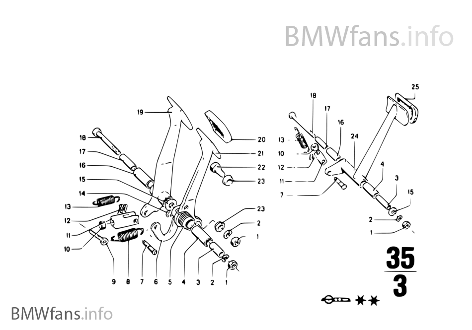 Pedals-supporting bracket/clutch pedal