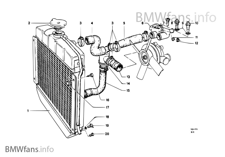 Cooling system — water hoses