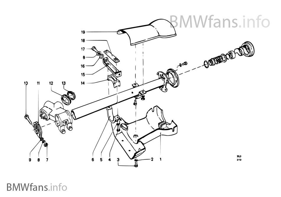 Steering column-tube/trim panel