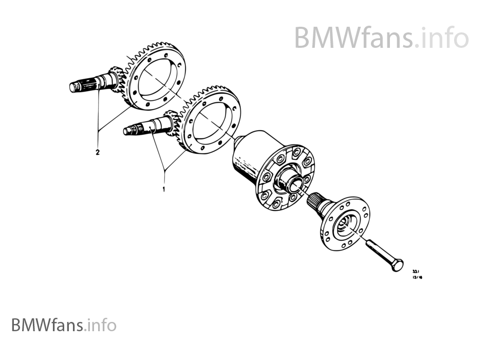 Differential-crown wheel set