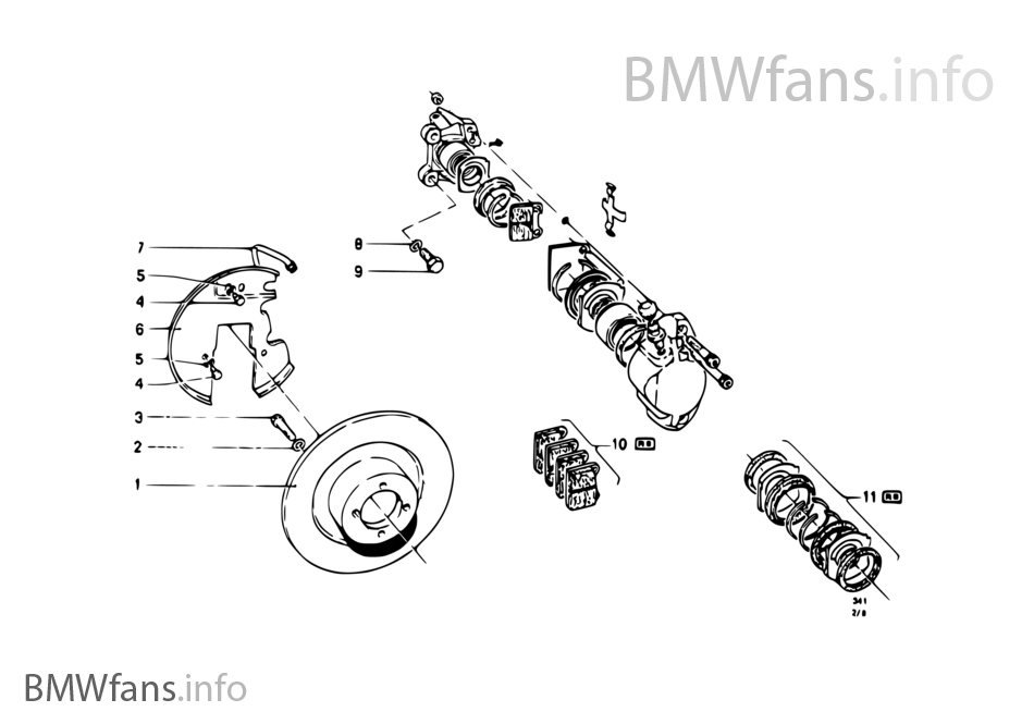 Front brake, circuit 1