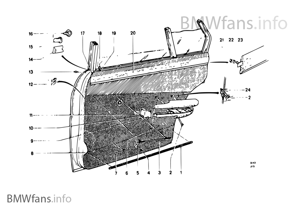 Door trim, rear