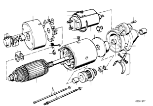 Motor de arranque — peças individuais