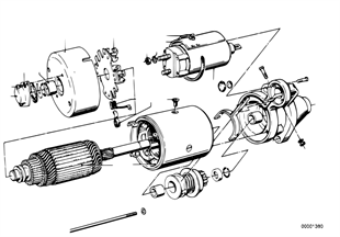 Motor de arranque — peças individuais