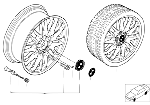 BMW 輕質合金輪輞 M V 型輪幅 72