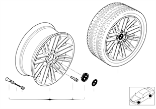 BMW 輕質合金輪輞 平行輪幅 85