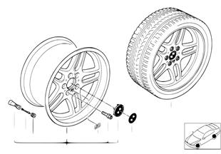 BMW 輕質合金輪輞 帶平行輪幅 37