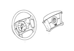Wood/leather steering wheel rim