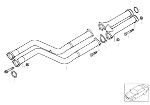 Exhaust system, front/intermediate pipes