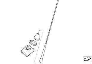 Single components f short rod antenna