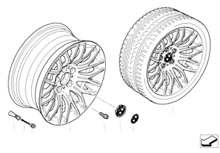 BMW light alloy wheel, cross spoke 144