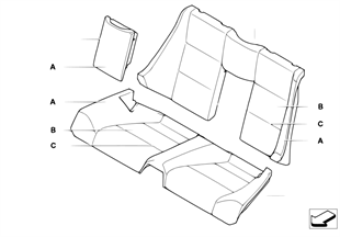Individual cover, seat, rear, leather N5