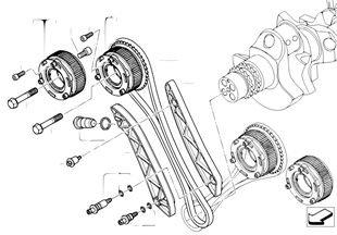Timing gear, timing chain, cyl. 1-5