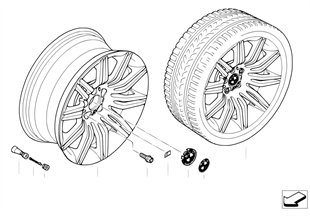 BMW 輕質合金輪輞 M 雙輪幅 172