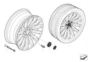 BMW light alloy wheel, radial spoke 196